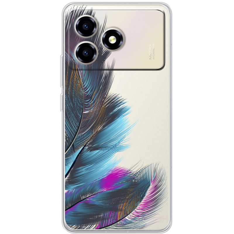 Прозорий чохол BoxFace ZTE Blade A36 Feathers