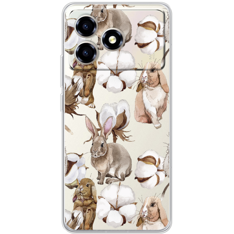 Прозорий чохол BoxFace ZTE Blade A36 Cotton and Rabbits