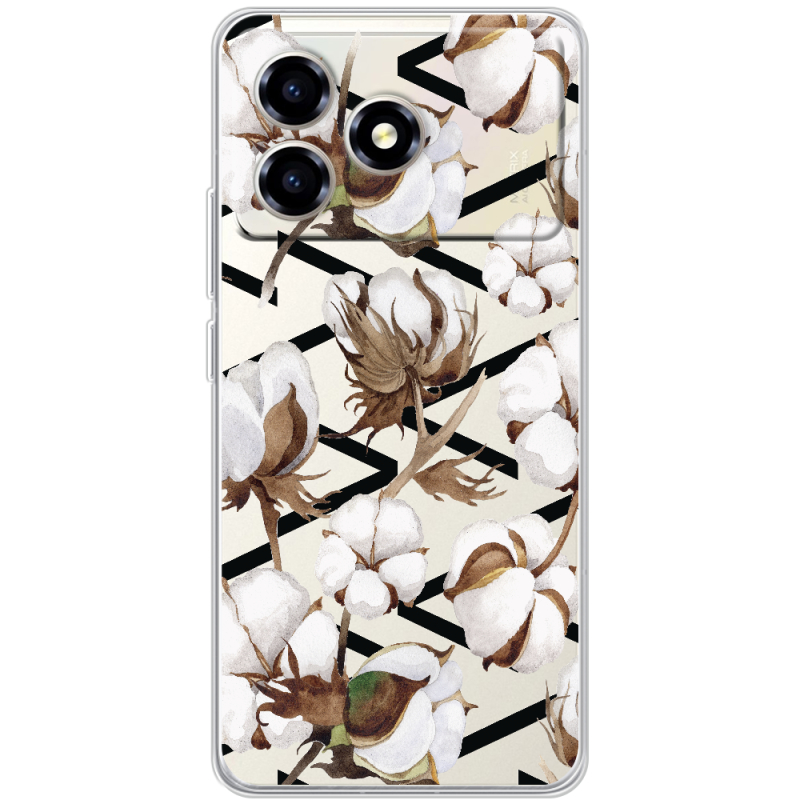 Прозорий чохол BoxFace ZTE Blade A36 Cotton flowers
