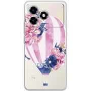 Чохол зі стразами ZTE Blade A36 Pink Air Baloon