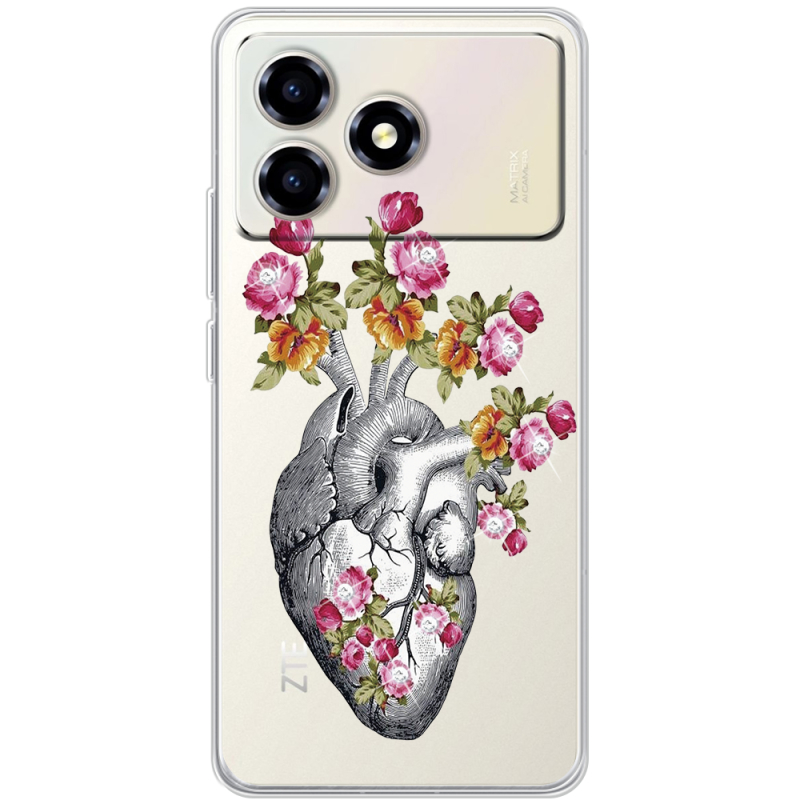 Чохол зі стразами ZTE Blade A36 Heart