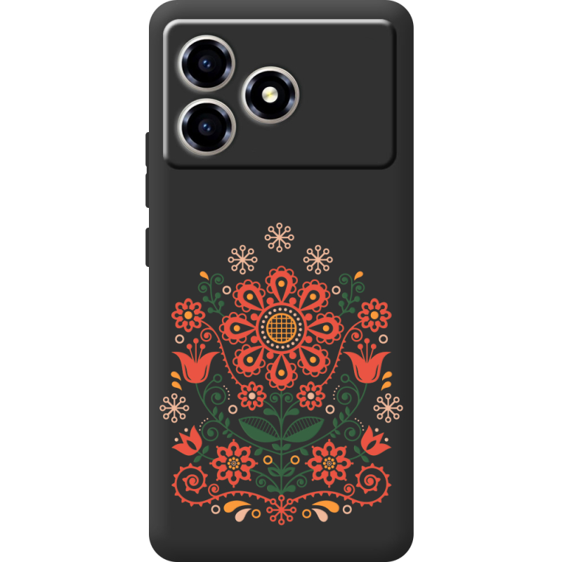 Чорний чохол BoxFace ZTE Blade A36 Ukrainian Ornament