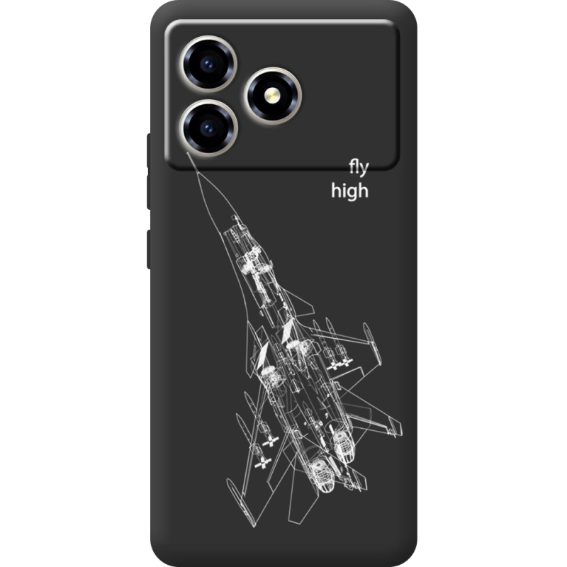 Чорний чохол BoxFace ZTE Blade A36 Військовий літак