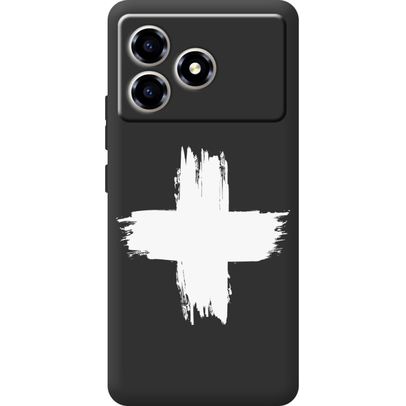 Чорний чохол BoxFace ZTE Blade A36 Білий хрест ЗСУ