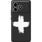 Чорний чохол BoxFace ZTE Blade A36 Білий хрест ЗСУ