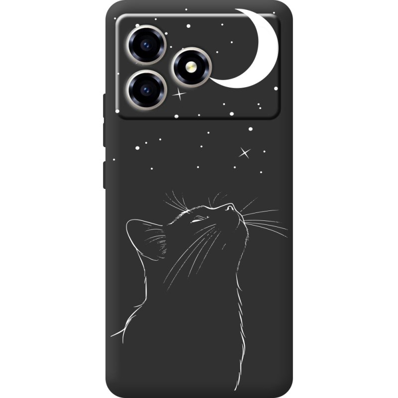 Чорний чохол BoxFace ZTE Blade A36 Місячний кіт