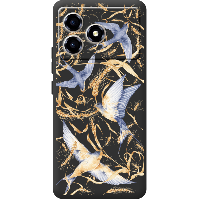 Чорний чохол BoxFace ZTE Blade A36 Ластівки