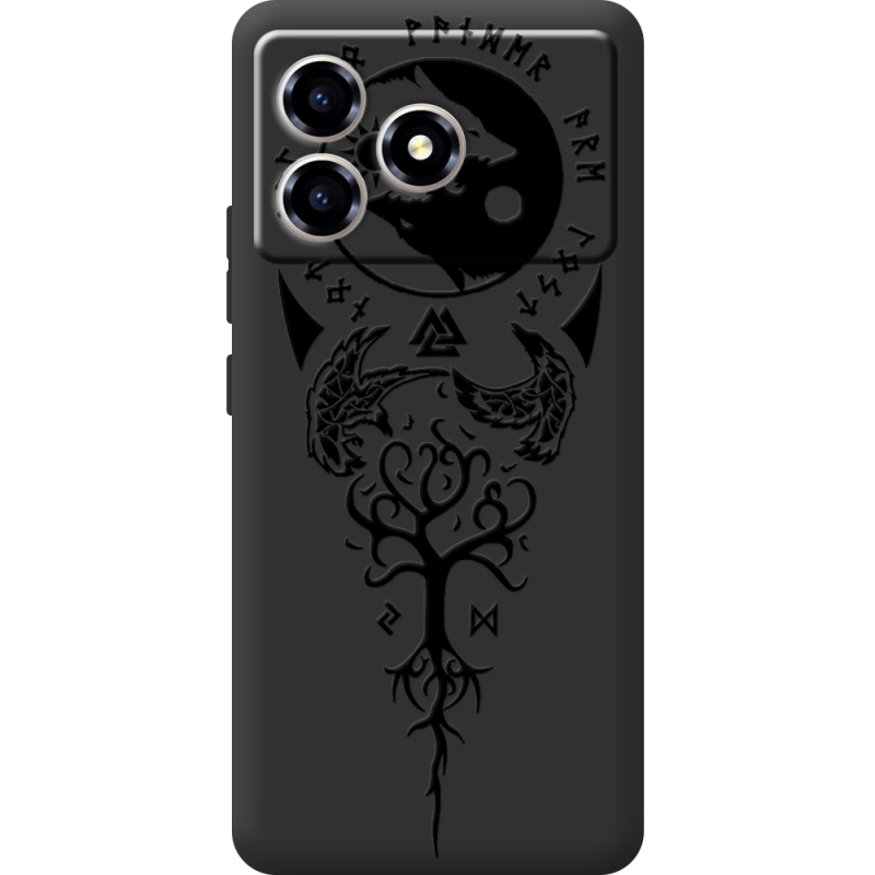 Чорний чохол BoxFace ZTE Blade A36 Hugin and Munin