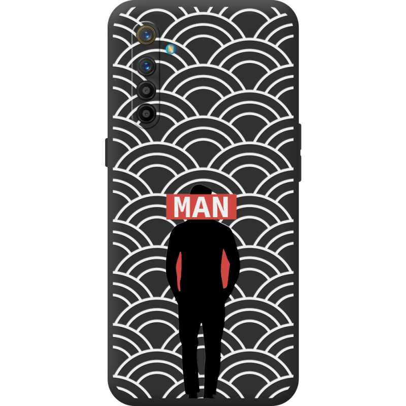Чорний чохол BoxFace Realme XT Man Pattern