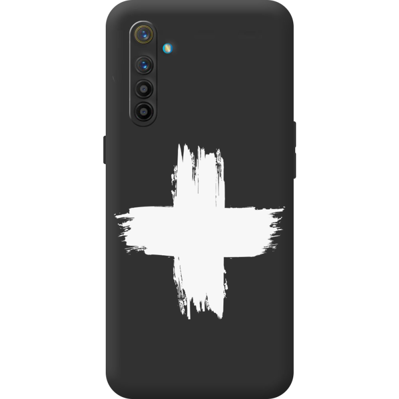 Чорний чохол BoxFace Realme XT Білий хрест ЗСУ