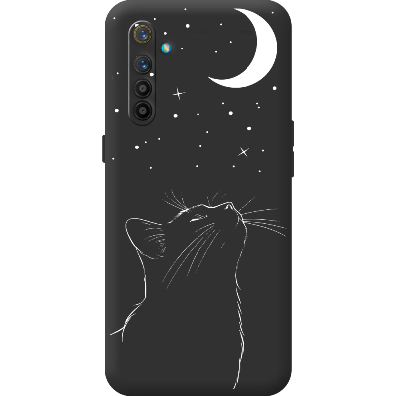 Чорний чохол BoxFace Realme XT Місячний кіт