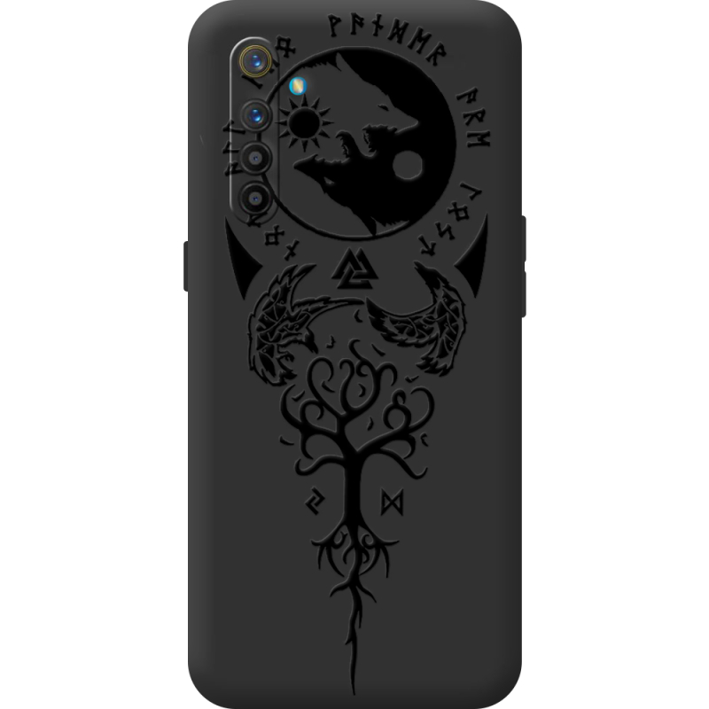 Чорний чохол BoxFace Realme XT Hugin and Munin