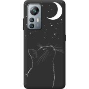 Чорний чохол BoxFace Blackview A855 Місячний кіт