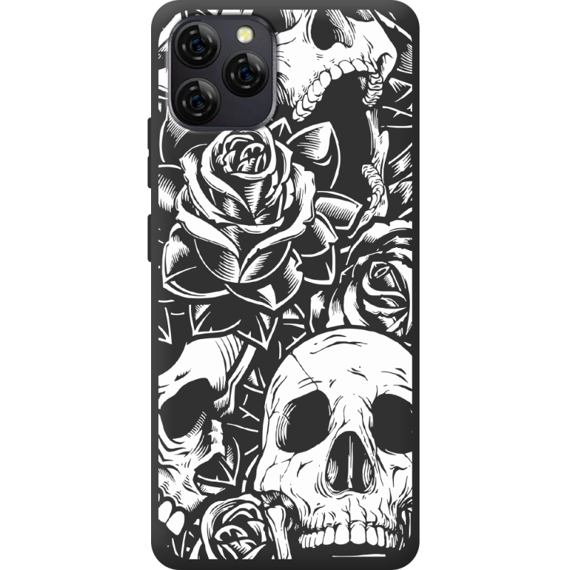 Чорний чохол BoxFace Blackview A95 Skull and Roses