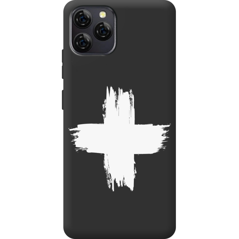 Чорний чохол BoxFace Blackview A95 Білий хрест ЗСУ