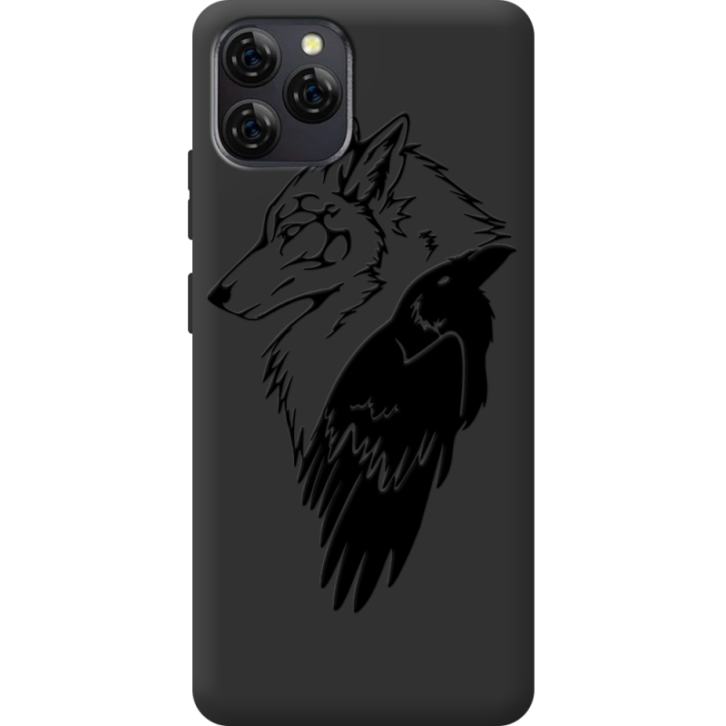 Чорний чохол BoxFace Blackview A95 Wolf and Raven
