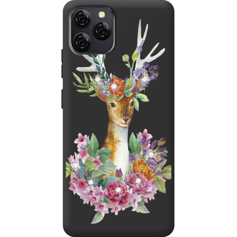 Чохол зі стразами Blackview A95 Deer with flowers
