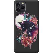 Чохол зі стразами Blackview A95 Cat in Flowers