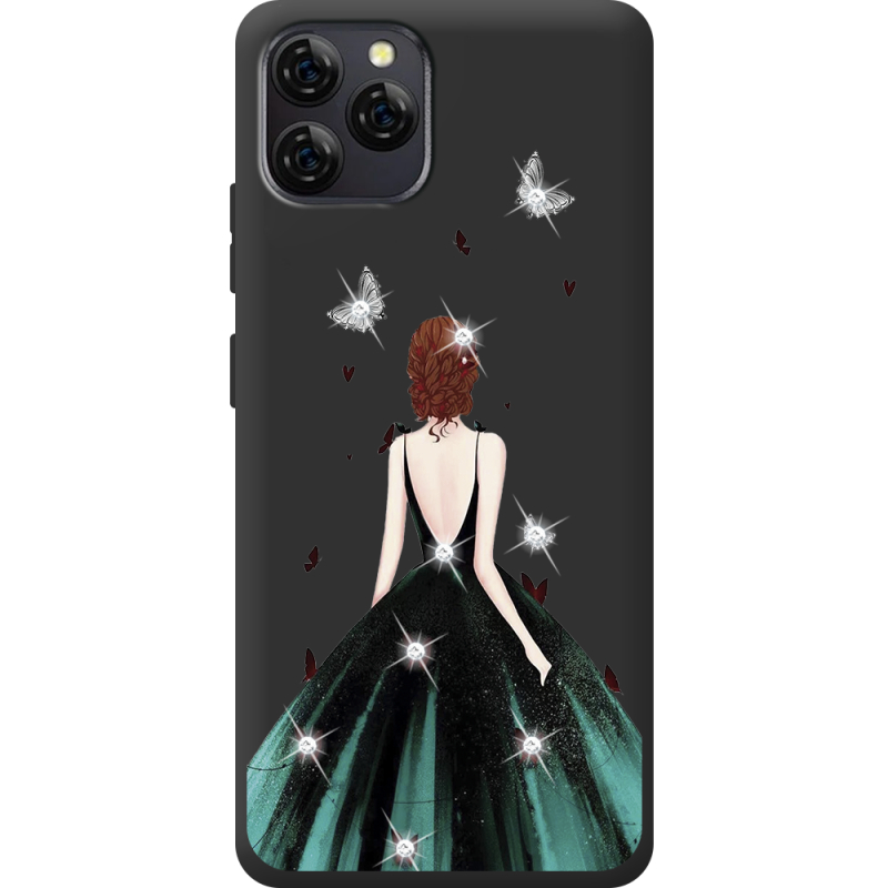 Чохол зі стразами Blackview A95 Girl in the green dress