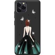 Чохол зі стразами Blackview A95 Girl in the green dress