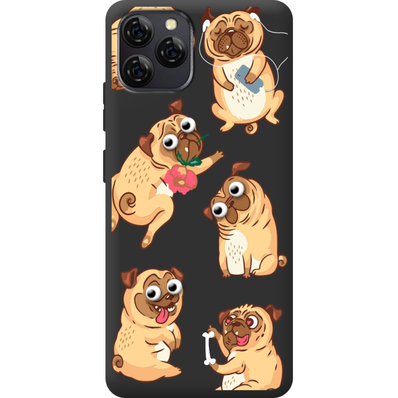 Прозорий чохол BoxFace Blackview A95 с 3D-глазками Pug