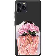 Прозорий чохол BoxFace Blackview A95 Девушка с Пионами