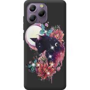 Чохол зі стразами Blackview A96 Cat in Flowers