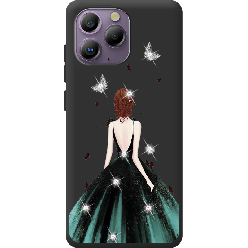 Чохол зі стразами Blackview A96 Girl in the green dress
