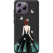 Чохол зі стразами Blackview A96 Girl in the green dress