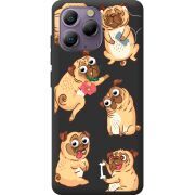 Прозорий чохол BoxFace Blackview A96 с 3D-глазками Pug