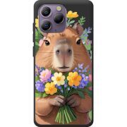 Прозорий чохол BoxFace Blackview A96 Капибара з квітами