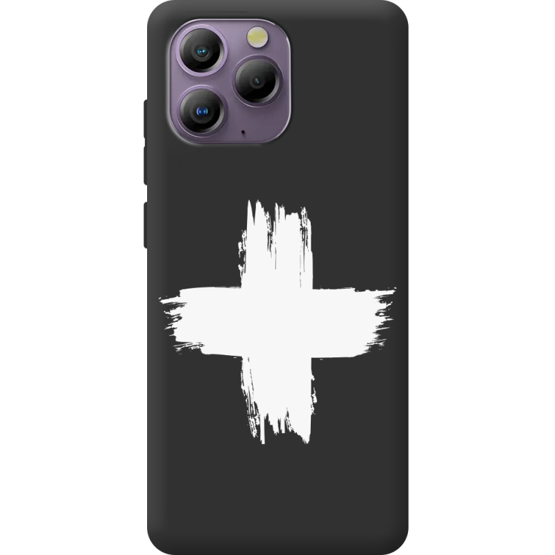 Чорний чохол BoxFace Blackview A96 Білий хрест ЗСУ