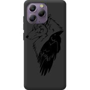 Чорний чохол BoxFace Blackview A96 Wolf and Raven