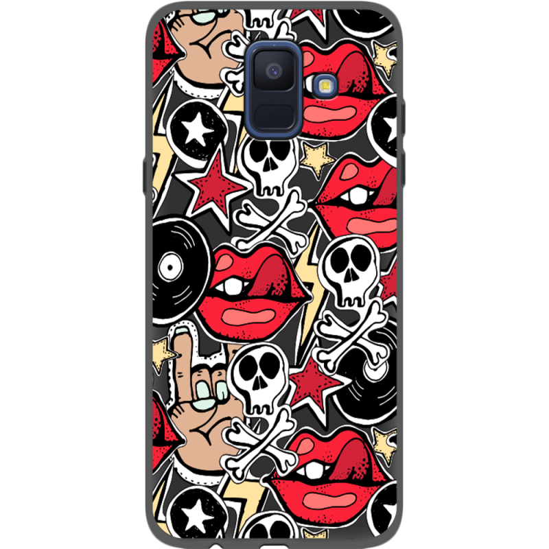 Черный чехол Uprint Samsung A600 Galaxy A6 2018 Rock Graffiti