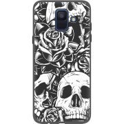 Черный чехол Uprint Samsung A600 Galaxy A6 2018 Skull and Roses