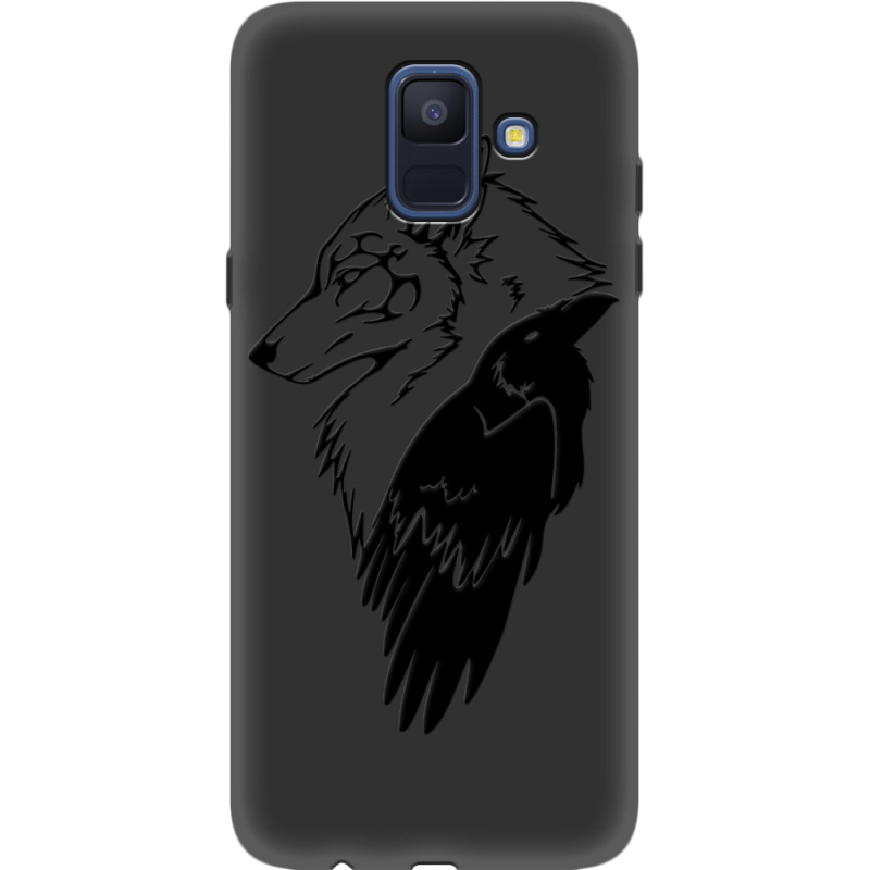 Черный чехол Uprint Samsung A600 Galaxy A6 2018 Wolf and Raven