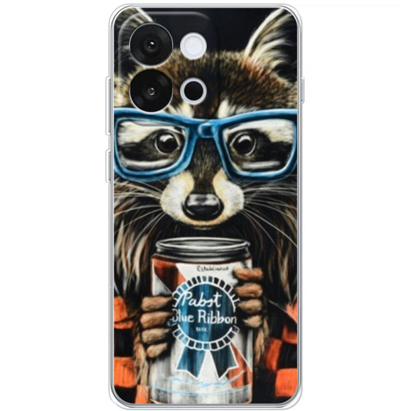 Чохол BoxFace OnePlus 13T Енот с банкой