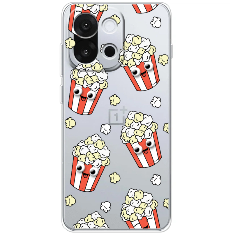 Прозорий чохол BoxFace OnePlus 13T с 3D-глазками Popcorn