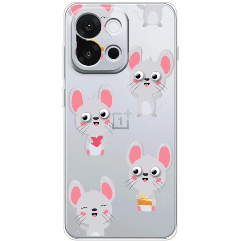Прозорий чохол BoxFace OnePlus 13T с 3D-глазками Mouse
