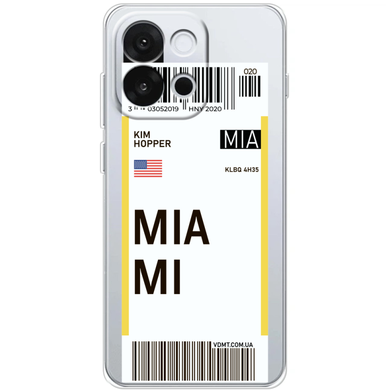 Прозорий чохол BoxFace OnePlus 13T Ticket Miami