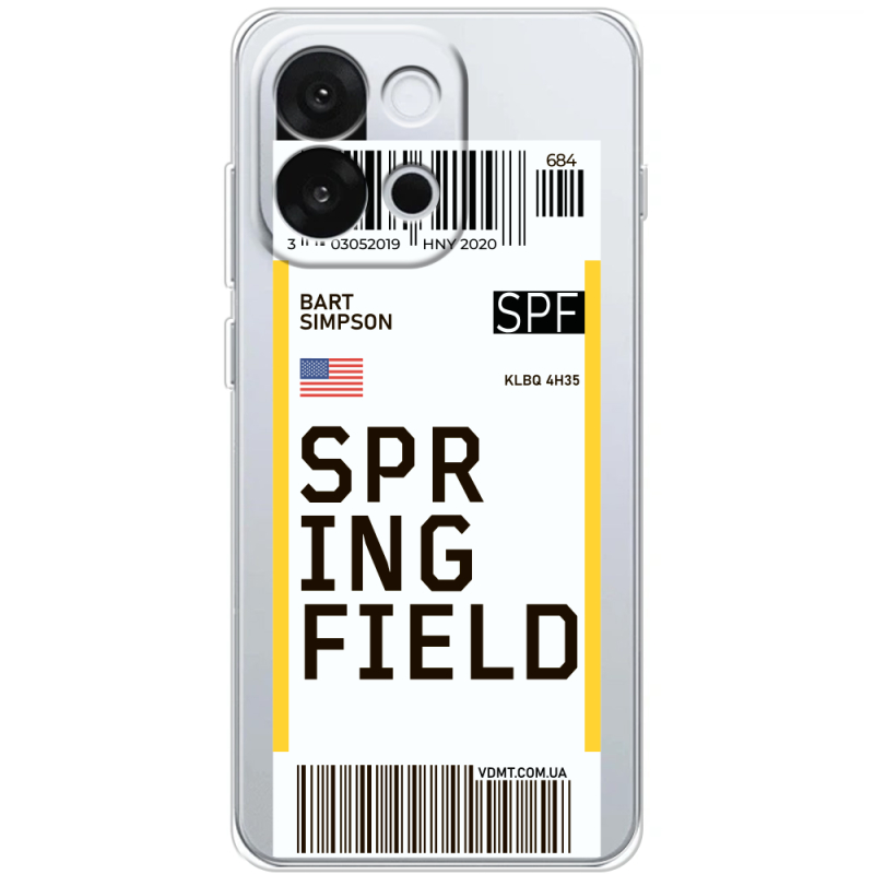 Прозорий чохол BoxFace OnePlus 13T Ticket Springfield