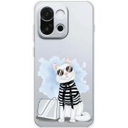 Прозорий чохол BoxFace OnePlus 13T Cat Style