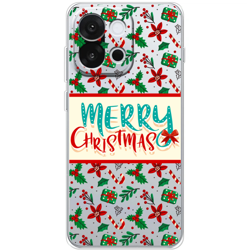 Прозорий чохол BoxFace OnePlus 13T Vintage Christmas Pattern