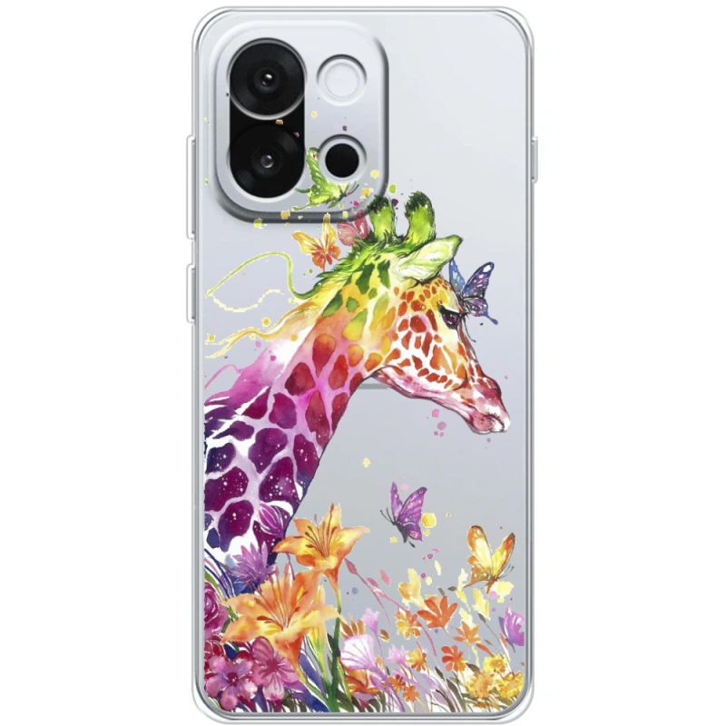 Прозорий чохол BoxFace OnePlus 13T Colorful Giraffe