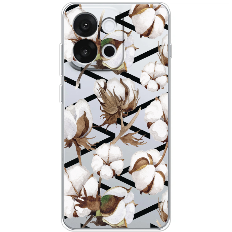 Прозорий чохол BoxFace OnePlus 13T Cotton flowers