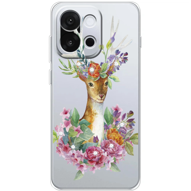 Чохол зі стразами OnePlus 13T Deer with flowers