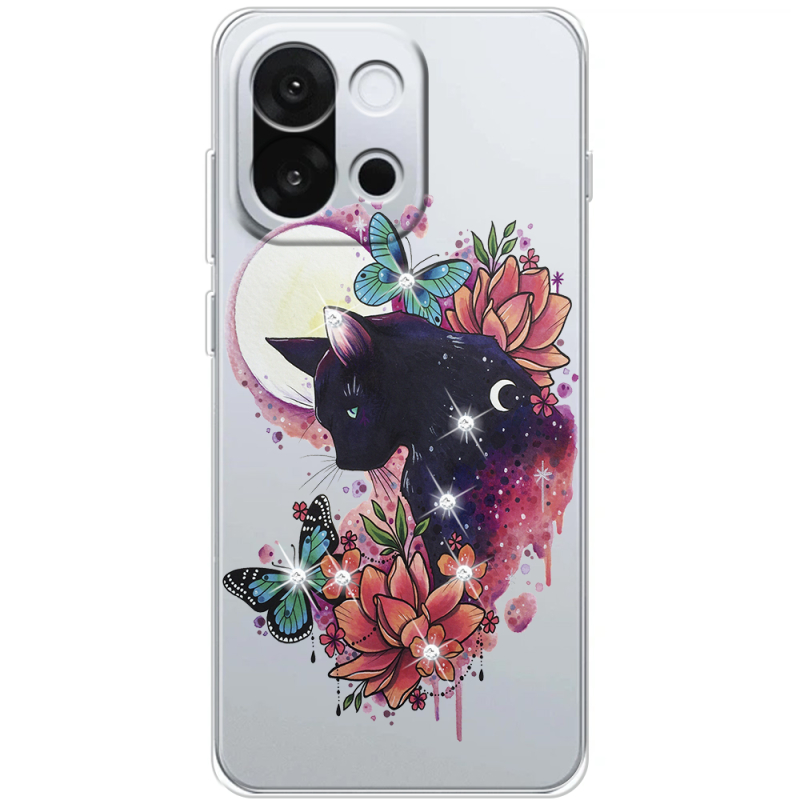 Чохол зі стразами OnePlus 13T Cat in Flowers