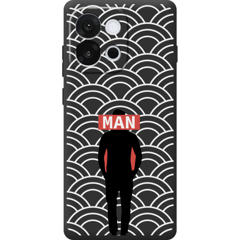 Чорний чохол BoxFace OnePlus 13T Man Pattern