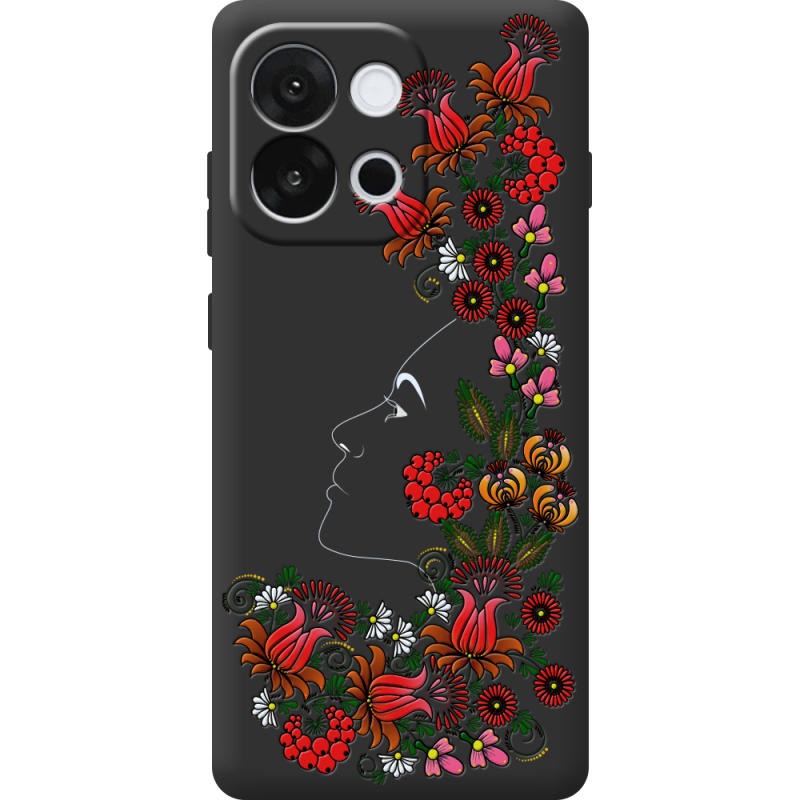 Чорний чохол BoxFace OnePlus 13T 3D Ukrainian Muse