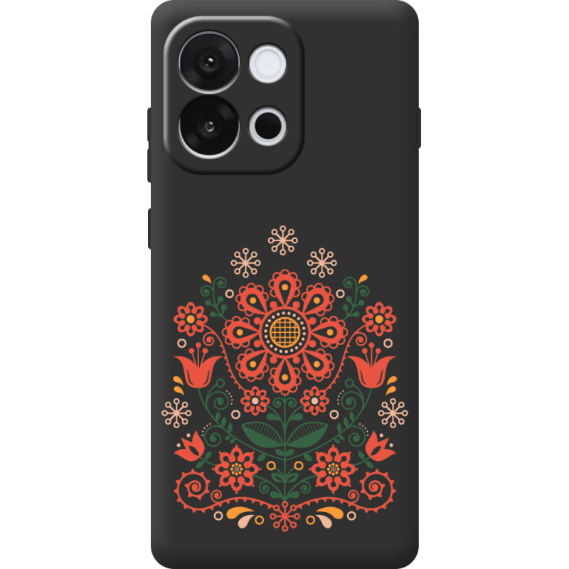 Чорний чохол BoxFace OnePlus 13T Ukrainian Ornament